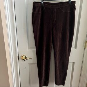 Womens Chocolate Brown LANESBORO Stretch Velour Pants Size XL